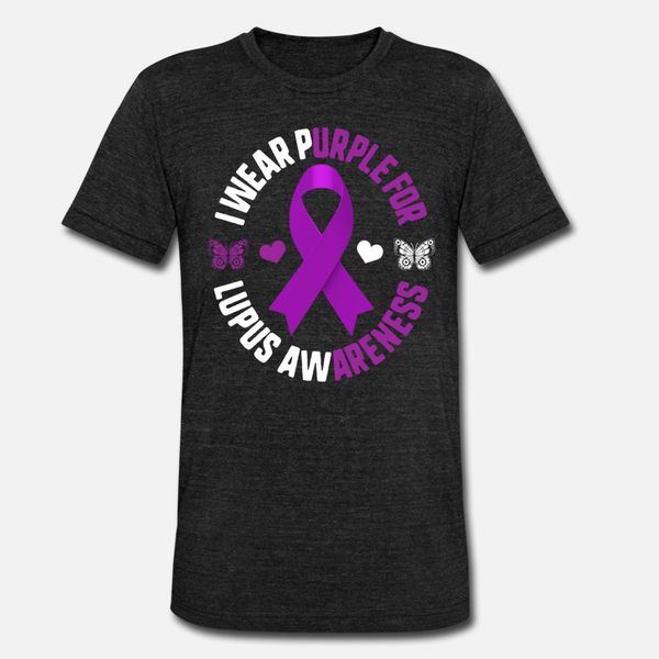 

i wear purple for lupus awareness ribbon chronic t shirt men customized short sleeve o-neck normal gift funny casual spring autumn shirt