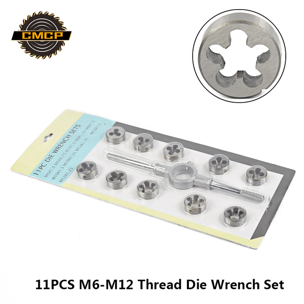 

11pcs m6-m12 thread die wrench sets metric thread die screw tap hand tools screw & kit hand tapping kit