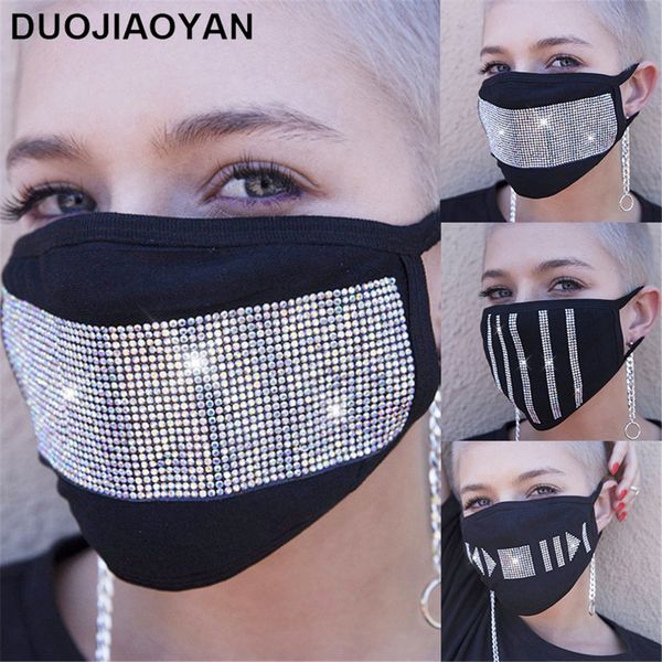 

8 styles rhinestone mask women diamond crytal decoration jewelry face mask fashion glitter mesh net party show mouth mask