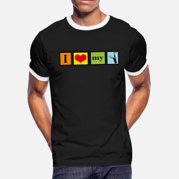 

i love my saxophone t shirt men designs 100% cotton s-3xl clothes fit funny spring family shirt