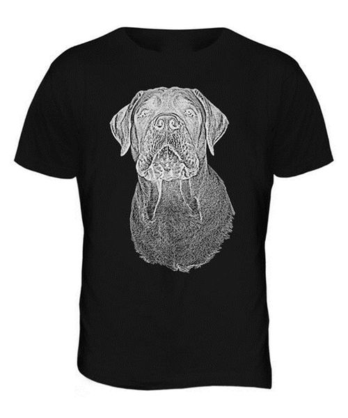 

бульмастиф эскиз mens printed t-shirt top большой подарок для собак lover стиль круглый tee shirt