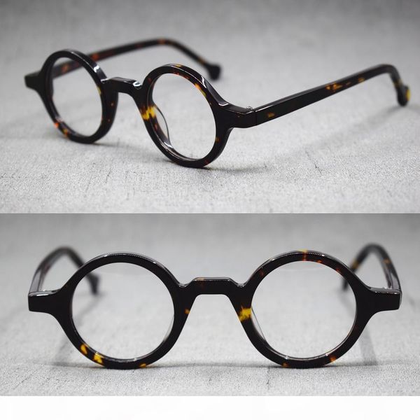 

wholesale-small vintage round hand made eyeglass frames full rim acetate glasses eyewear rx able, Black