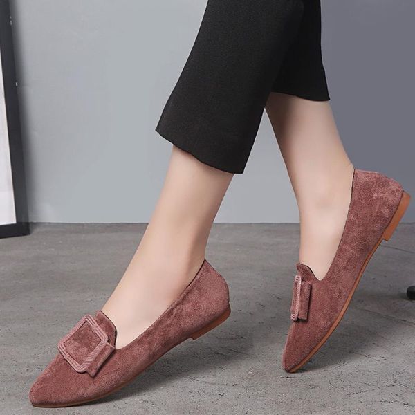 

женщина квартиры обувь 2020 люкс женский комфорт flock кожа работы обувь мокасины женские остроконечные toe офис лето sandalias, Black