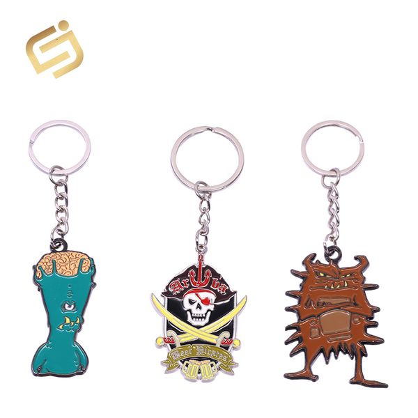 

american cartoon character bacteria war souvenir key chain, Silver