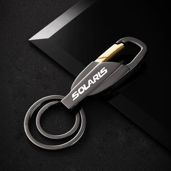 

new metal keychain metal alloy buckle waist car key chain key chain for hyundai solaris 2020-2020 accessories, Silver
