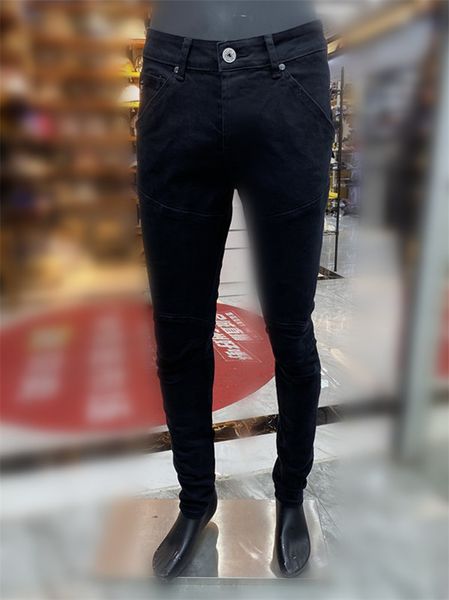 

new luxury mens designer casual button straight jeans retro slim skinny jeans fashion designer mens hip hop skin-friendly denim pants, Blue