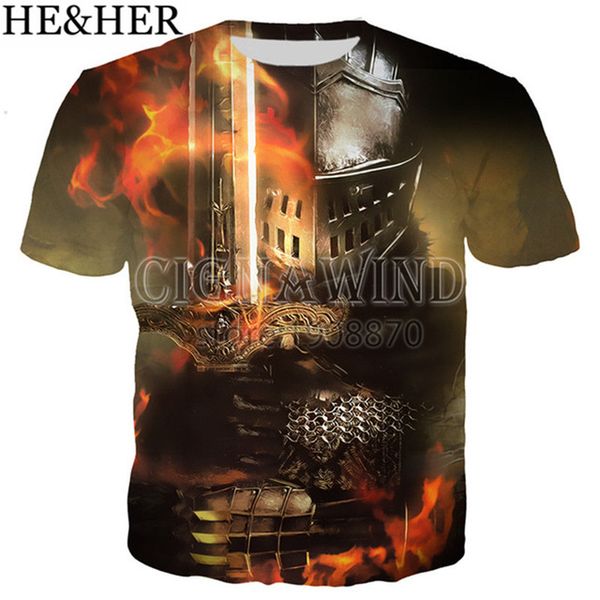 

new arrive popular game dark souls 3d print shirts comics aesthetic harajuku men clothing