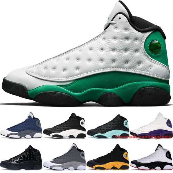 

highest qualityjumpman 13 13s white lucky green men basketball shoes cap and gown atmosphere grey hyper royal outdoor sneakers, Black
