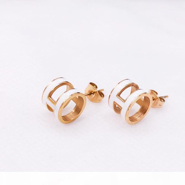 

h letter earrings female rose gold jewelry simple earring temperament wild jewelry holiday gift zk40, Silver