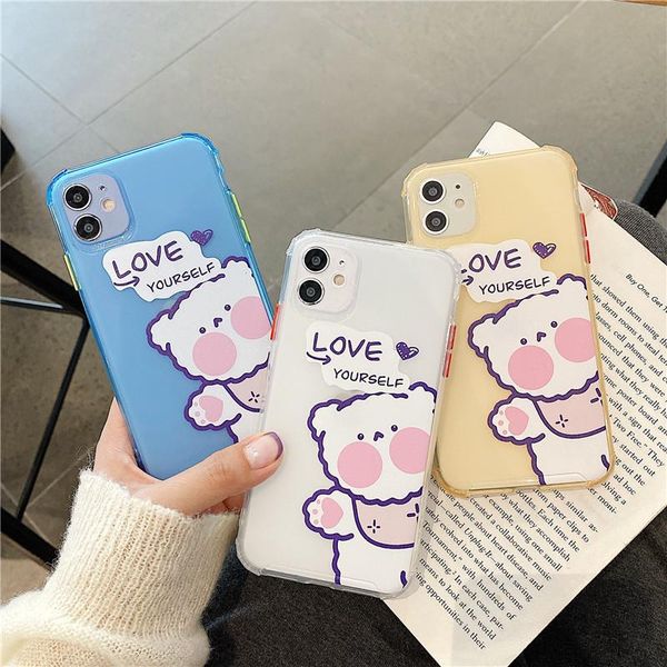 

cgjxscartoon bear silicone phone case for iphone 11 pro max 7 8 plus x xr xs max back cover fashion funny soft cases matte promotion now