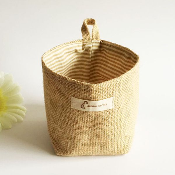 

storage bag home decor hanging wall small pocket sundries organizer cotton linen