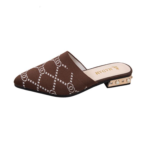 

2020 women slippers breathable stretch mesh shoes woman pointed toe mules shoes thin summer outside slides for ladies sandals, Black