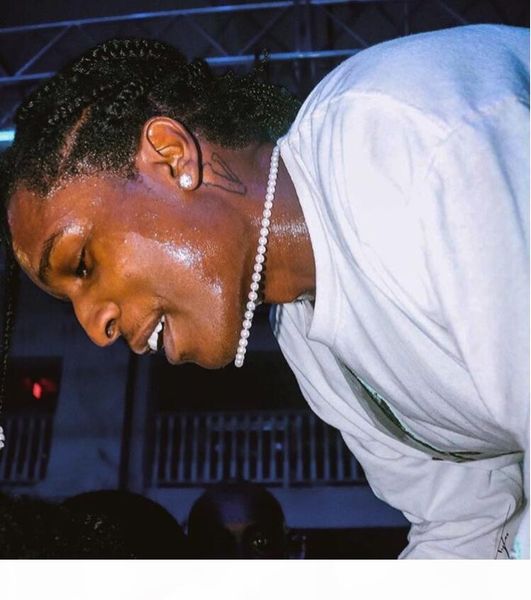 

asap rocky retro natural pearl necklace men and women hip hop clavicle chain couple choker, Silver