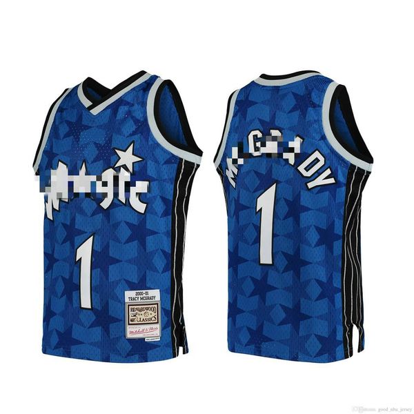 

men orlando magic 1 tracy mcgrady mitchell&ness 2000-01 basketball jersey, Black