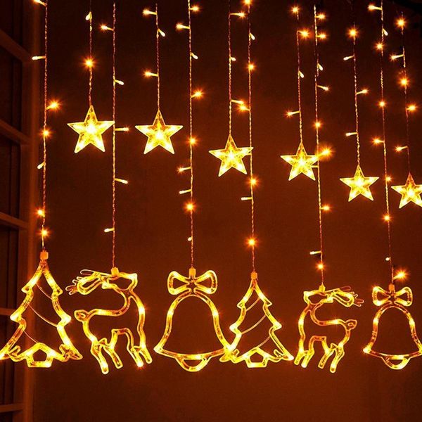

fengrise elk tree bell led string lights garland 2020 christmas decor for home holiday lighting happy new year 2021