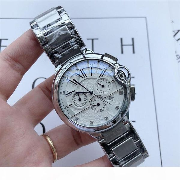 

42mm hardlex luxury watch quartz movement men watches fashion designer wristwatch stainless steel leather strap montre de luxe, Slivery;brown