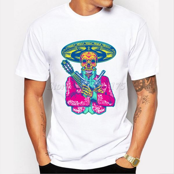 

2015 new fashion men's t shirt hipster mariachi printed cool short sleeve tees
