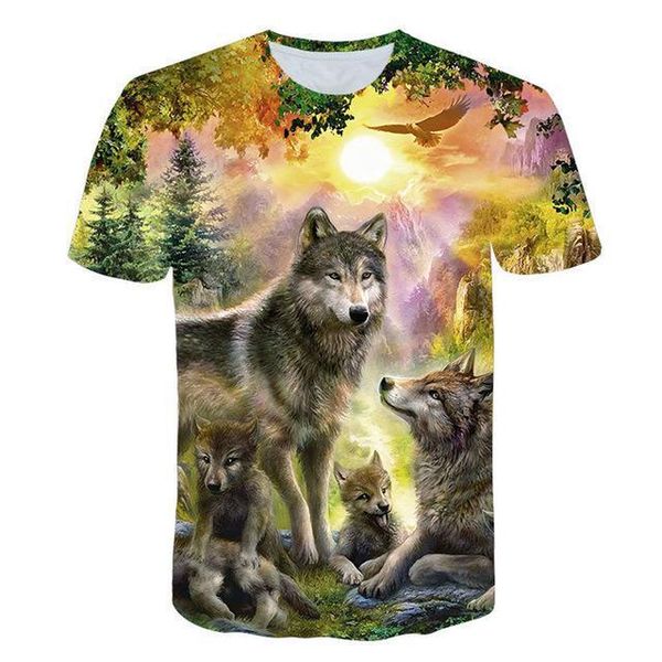 

animal male wolf 3d print shirts anime kawaii harajuku men clothing