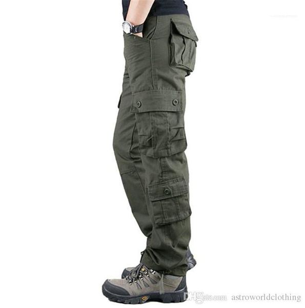 

army green сыпучие мужские jogger брюки открытый середина талии мужской дизайнер одежды mens cargo pants длинные прямые, Black