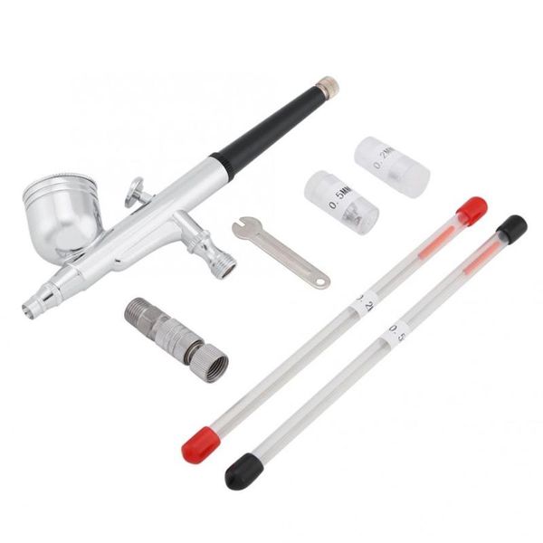 

new gravity feed dual action 7cc airbrush spray 0.2mm 0.3mm 0.5mm nozzles spray pen kit for nail art tattoo cake decorating