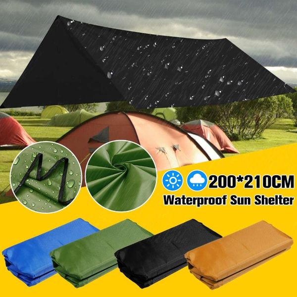 

tents and shelters 200x210cm pu3000 outdoor ultralight tarp sun shelter awning canopy camping tent mat footprint waterproof pinic beach