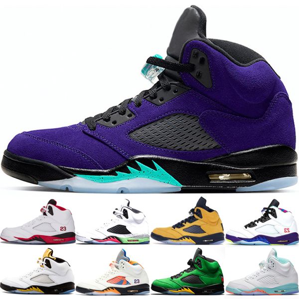 

new arrive 5 lternate grape mens basketball shoes 3 oregon ducks fire red metallic silver 5s men trainers sports sneakers 7-13