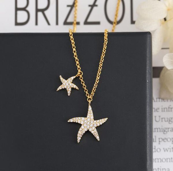 

fashion zircon meteor necklace adjustable elegant temperament star sweater chain starfish necklace, Silver