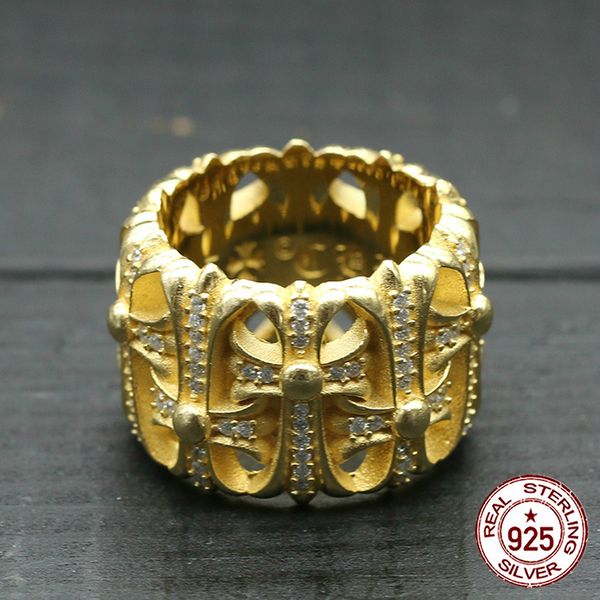 

s925 sterling silver men's ring personality fashion classic punk style domineering heart-shaped sword shape 2019 new gift