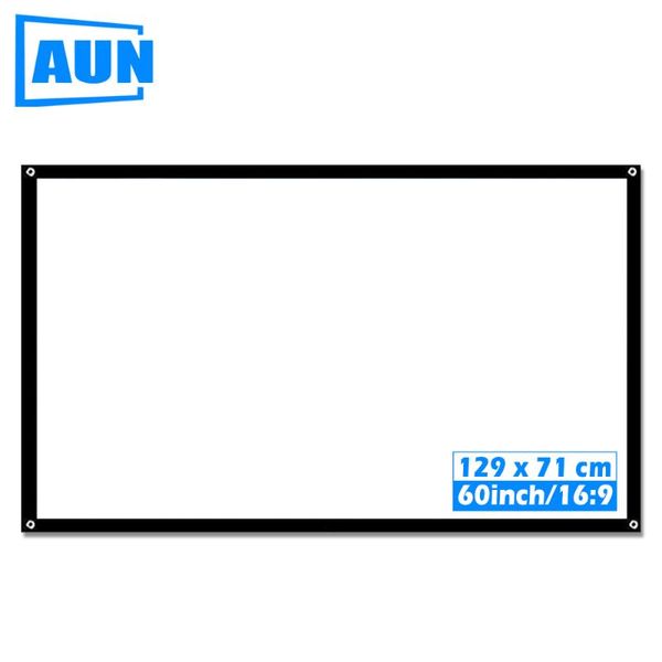 

projection screens aun 60 inch 16:9 portable projector screen plastic for home theater travel support led dlp proyector s60