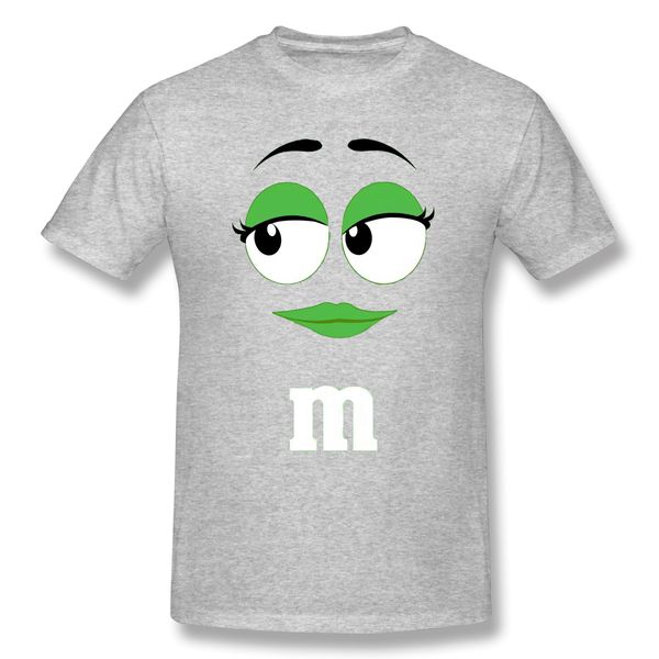 

m and m green funny t-shirt men summer o neck casual cotton t shirt graphic tee m&m's chocolate candy crew neck top
