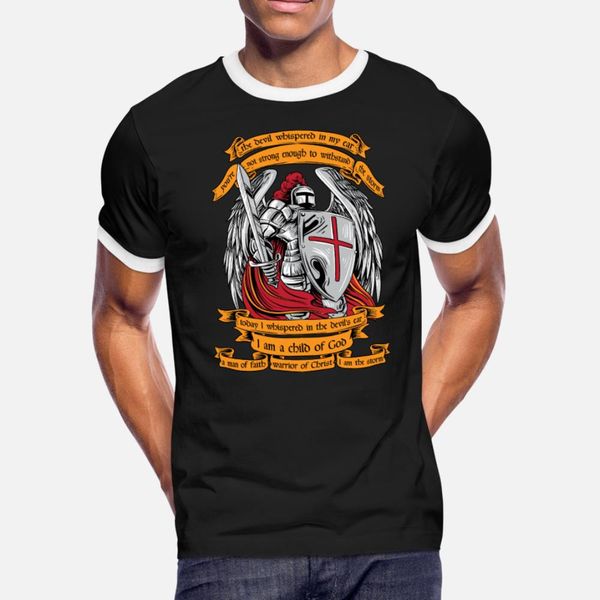 

knight templar i am a child of god shirt halloween t shirt men designs 100% cotton s-3xl original interesting building summer style, White;black