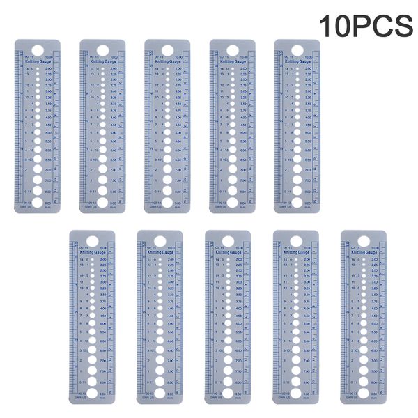 

plastic knitting needle size gauge ruler weaving tools