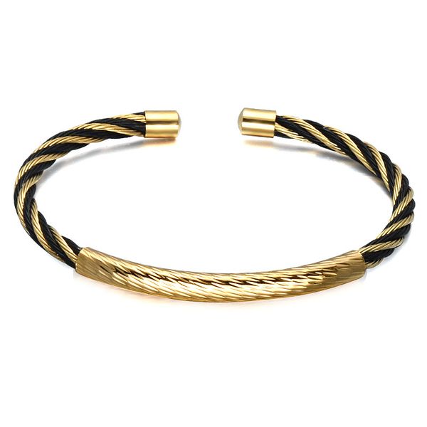 

beichong fashion c men jewelry gold black stainless steel wire chain gifts for male drop ship