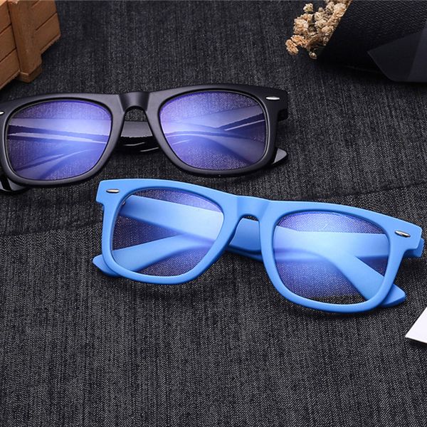 

ivsta 2140 square glasses computer men prescription eyewear blue light blocking gaming myopia rays spectacle frames with rivet, Black