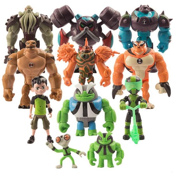 

11pcs action figure earth protector defender teen hacker diamondhead kids toy anime model collection home decor toys hobbies