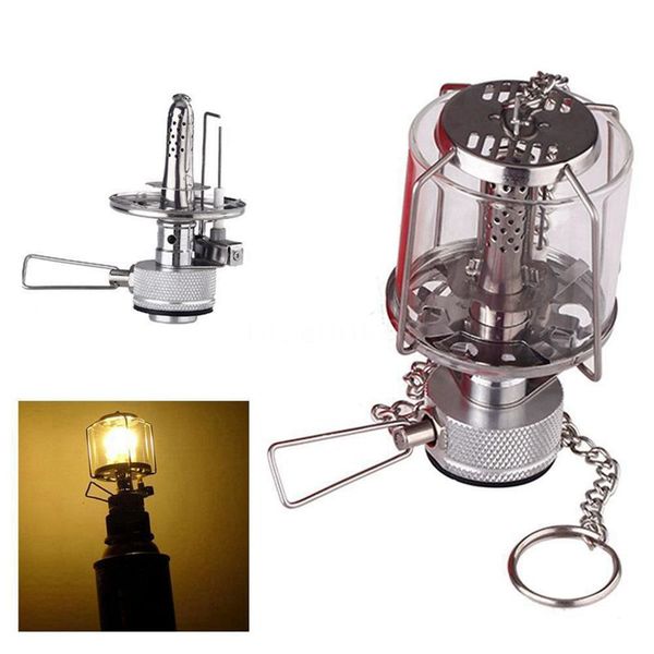 

mini camping lantern gas light portable tent glass lamp butane 80lux light bl
