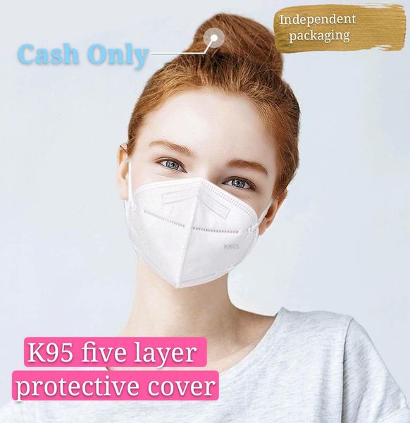 

Free shipping KN95 disposable mask dust-proof, anti-fog and anti-ultraviolet adult five-layer protective disposable mask with double-layer m