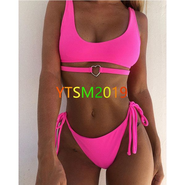 

solid color swimming suit women's 2-piece suit bikini swimsuit bathing suit summer style, White;black