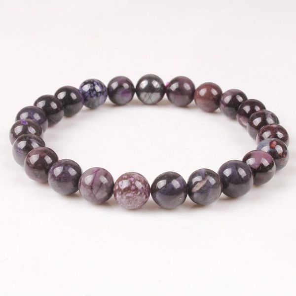 

new fashion sugilite bracelet natural stone loose beads 8 mm for women men friend birthday holiday gift, Black