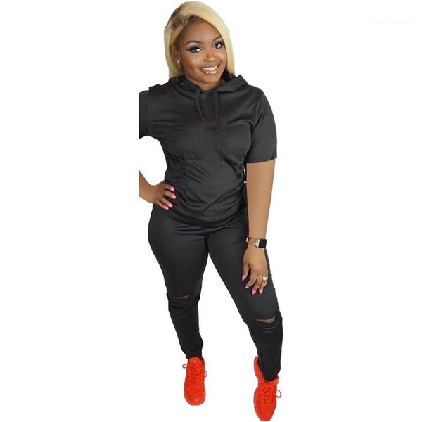 

gradient color 2 piece set casual short sleeve stacked pants womens designer clothes women tracksuit fashion, Gray