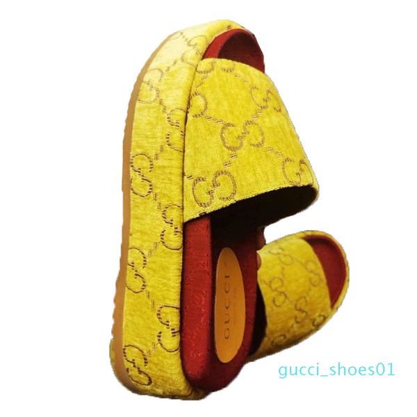 

2020 women designer platform sandal slides shoes embroidery printed surface fashion platform slipper 19 colors beach sandals3 g01, Black