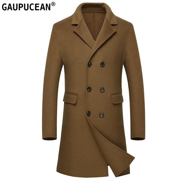 

100% wool man long coats brown purple black double breasted pure-wool male trench pockets men woolen overcoat