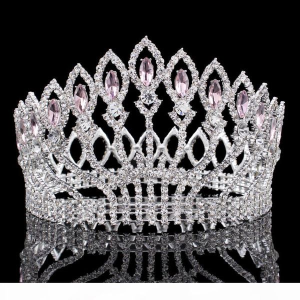 

f vintage big rhinestone prom princess crown crystal bride flower tiara bridal head jewelry pageant wedding hair accessories x912, Slivery;golden