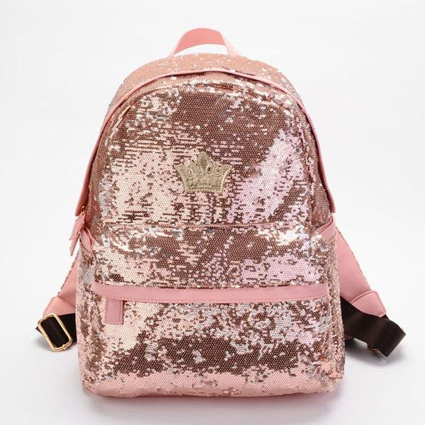 

designer-2018 womens fashion cute girls sequins backpack paillette leisure school bookbags quality