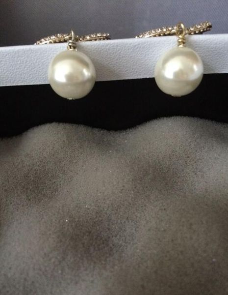 

newfashion earrings drop women pearl earrings accessories jewelry bead earrings with flannel bags for gift, Silver