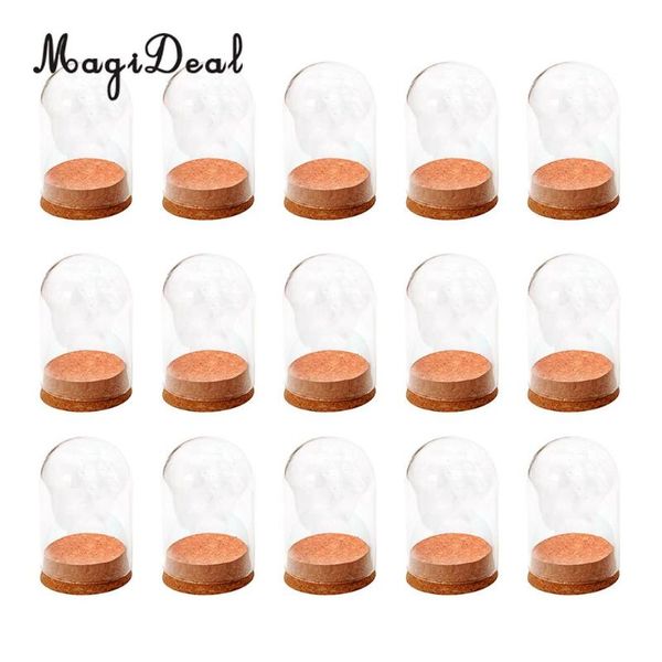 

15x mini clear glass hemisphere dome cover shade cabochon with wood cork for home office table decor