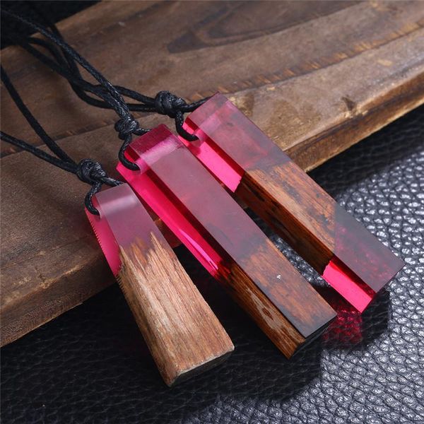 

gift christmas d948l quality men wooden women vintage handmade long rope high fashion necklace necklaces jewelry resin wood pendants new zx