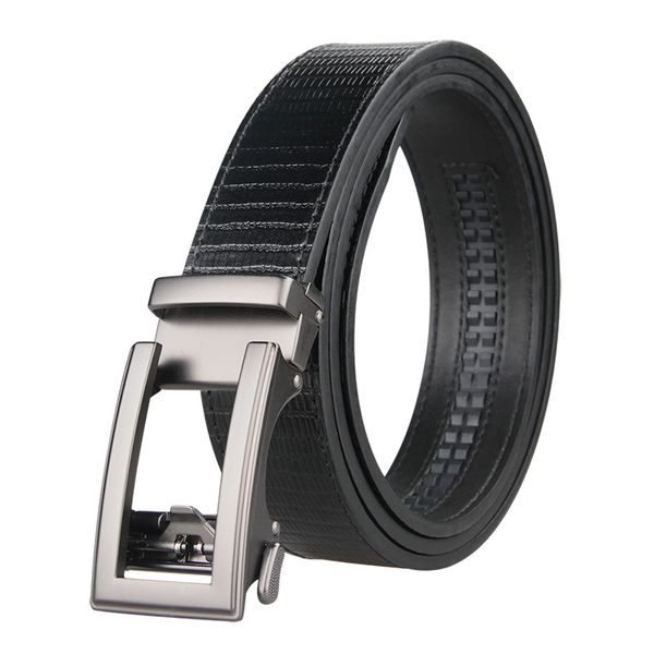 

belt men genuine luxury leather belts for men strap male metal leather automatic buckle golf belts, Black;brown