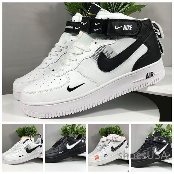 

nouveau blanc x 1 low forces mca universitÃ© bleu hommes chaussures de course de sport styliste sneakers air une des slipper09, Black