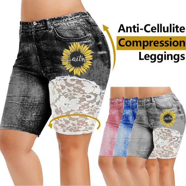 

2020 women lace ripped denim shorts high waist sports short workout running fitness leggings female casual gym yoga shorts, Black;blue